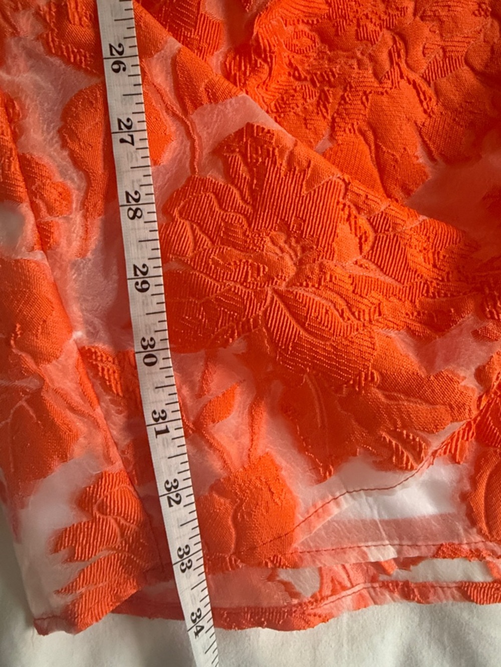 NWT Showpo Brailey One Shoulder Mini Wrap Front Dress Orange Jacquard 6 - Picture 11 of 11